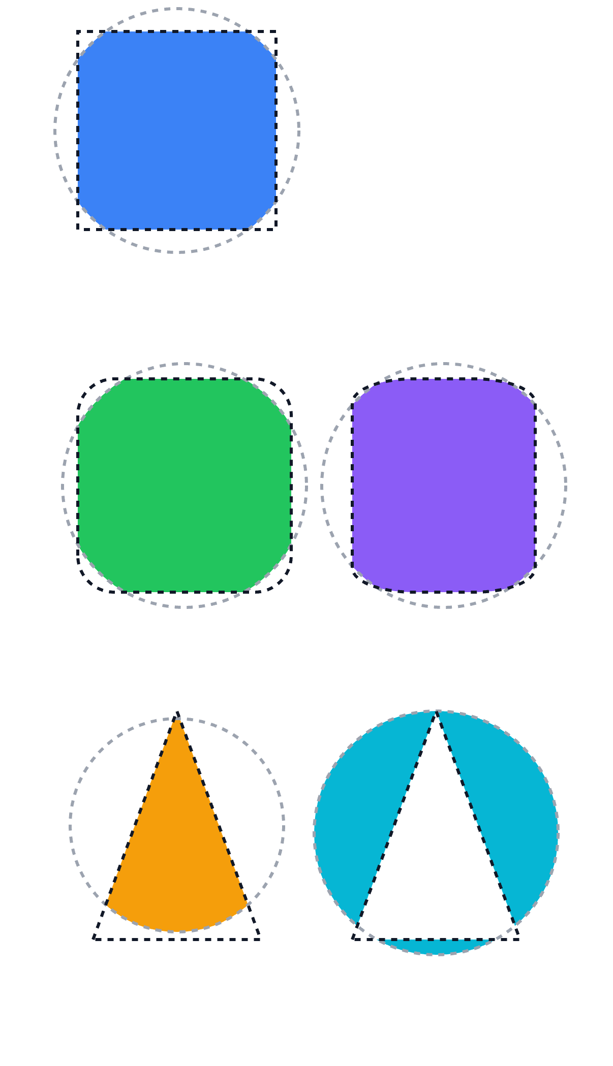 Clipping — clip rect, rrect and path with intersect and difference ops