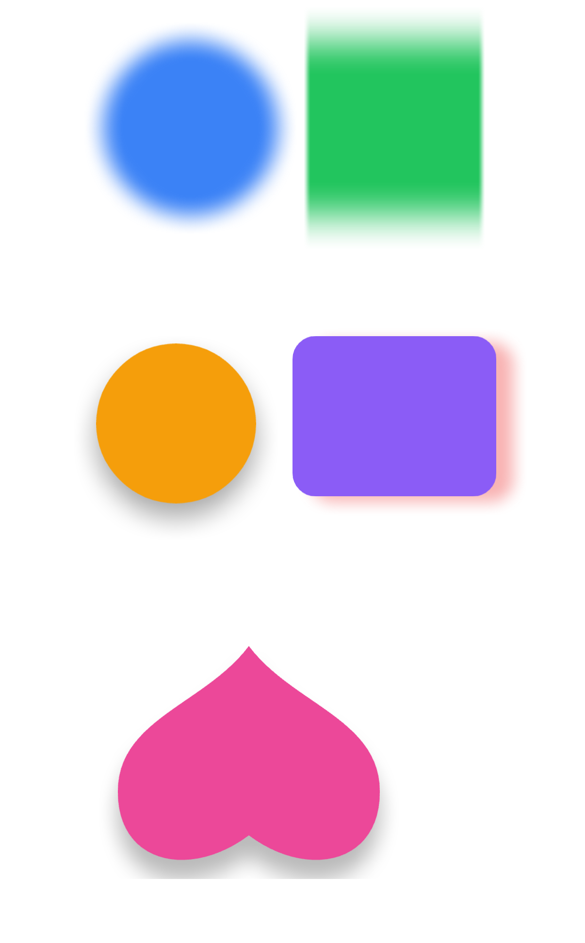Rendered filters — blur, drop shadow, color matrix and color blend